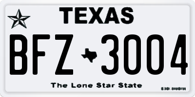 TX license plate BFZ3004