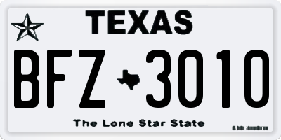 TX license plate BFZ3010