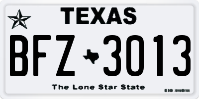 TX license plate BFZ3013