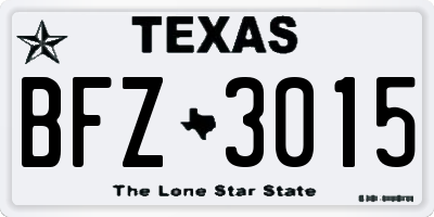 TX license plate BFZ3015