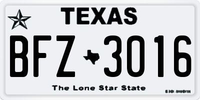 TX license plate BFZ3016