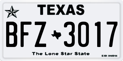 TX license plate BFZ3017