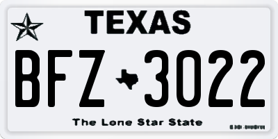 TX license plate BFZ3022