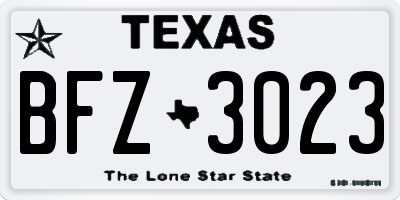 TX license plate BFZ3023
