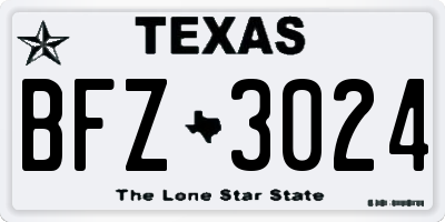 TX license plate BFZ3024