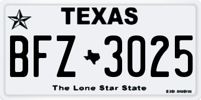 TX license plate BFZ3025