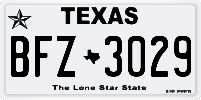 TX license plate BFZ3029