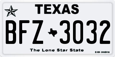 TX license plate BFZ3032