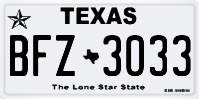 TX license plate BFZ3033