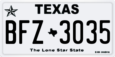 TX license plate BFZ3035