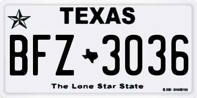 TX license plate BFZ3036