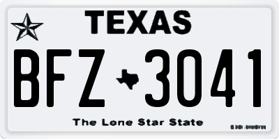 TX license plate BFZ3041