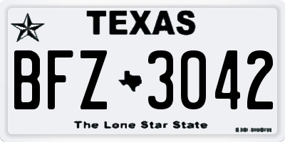 TX license plate BFZ3042