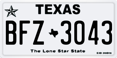 TX license plate BFZ3043