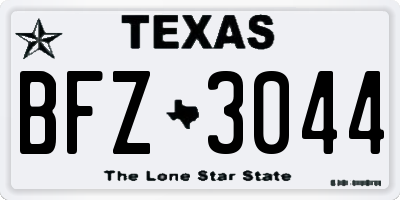 TX license plate BFZ3044