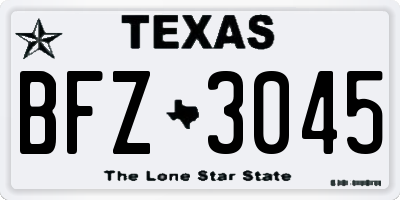 TX license plate BFZ3045