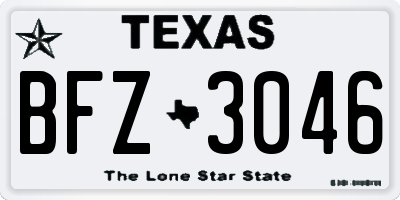 TX license plate BFZ3046