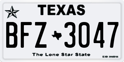 TX license plate BFZ3047