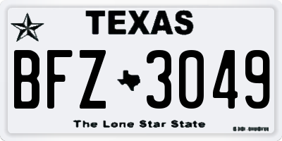 TX license plate BFZ3049