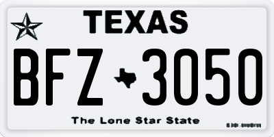 TX license plate BFZ3050