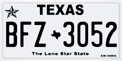 TX license plate BFZ3052