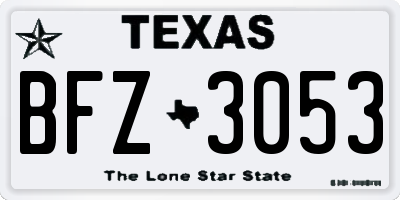 TX license plate BFZ3053