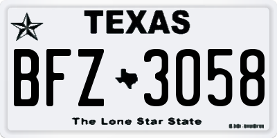 TX license plate BFZ3058