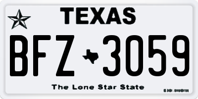 TX license plate BFZ3059