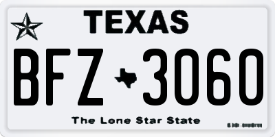 TX license plate BFZ3060