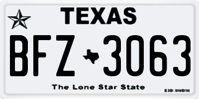 TX license plate BFZ3063