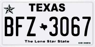 TX license plate BFZ3067