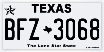 TX license plate BFZ3068
