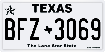 TX license plate BFZ3069