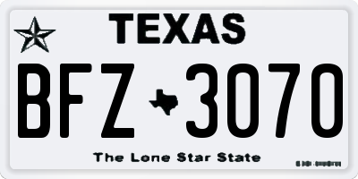TX license plate BFZ3070