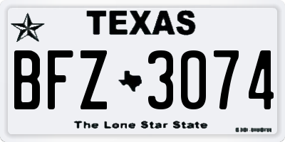 TX license plate BFZ3074