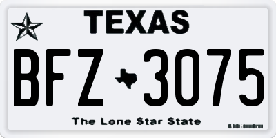 TX license plate BFZ3075