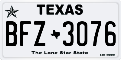 TX license plate BFZ3076