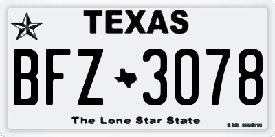 TX license plate BFZ3078