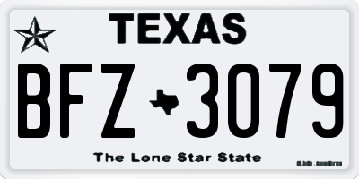 TX license plate BFZ3079