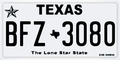 TX license plate BFZ3080