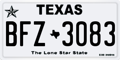 TX license plate BFZ3083