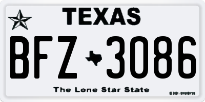 TX license plate BFZ3086