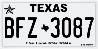 TX license plate BFZ3087