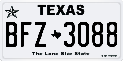 TX license plate BFZ3088