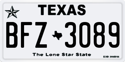 TX license plate BFZ3089