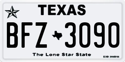 TX license plate BFZ3090