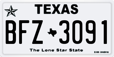 TX license plate BFZ3091