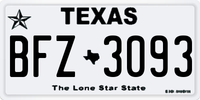 TX license plate BFZ3093