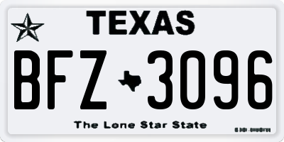 TX license plate BFZ3096