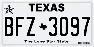 TX license plate BFZ3097
